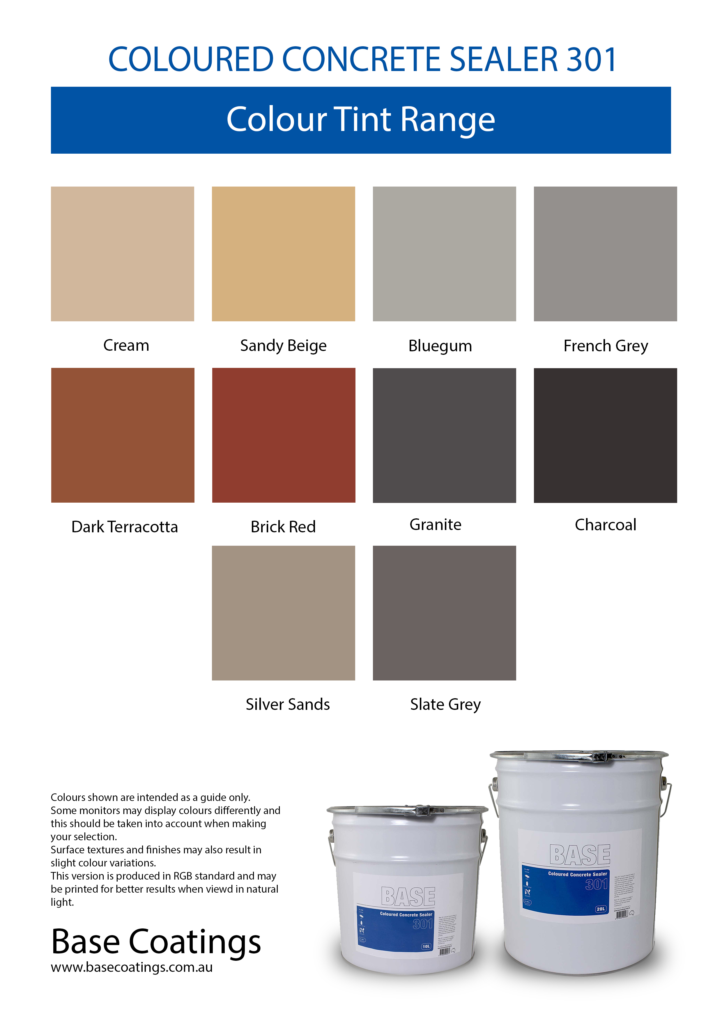 Coloured Concrete Sealer Hi-Gloss Wet-Look Sealer Range of Colours